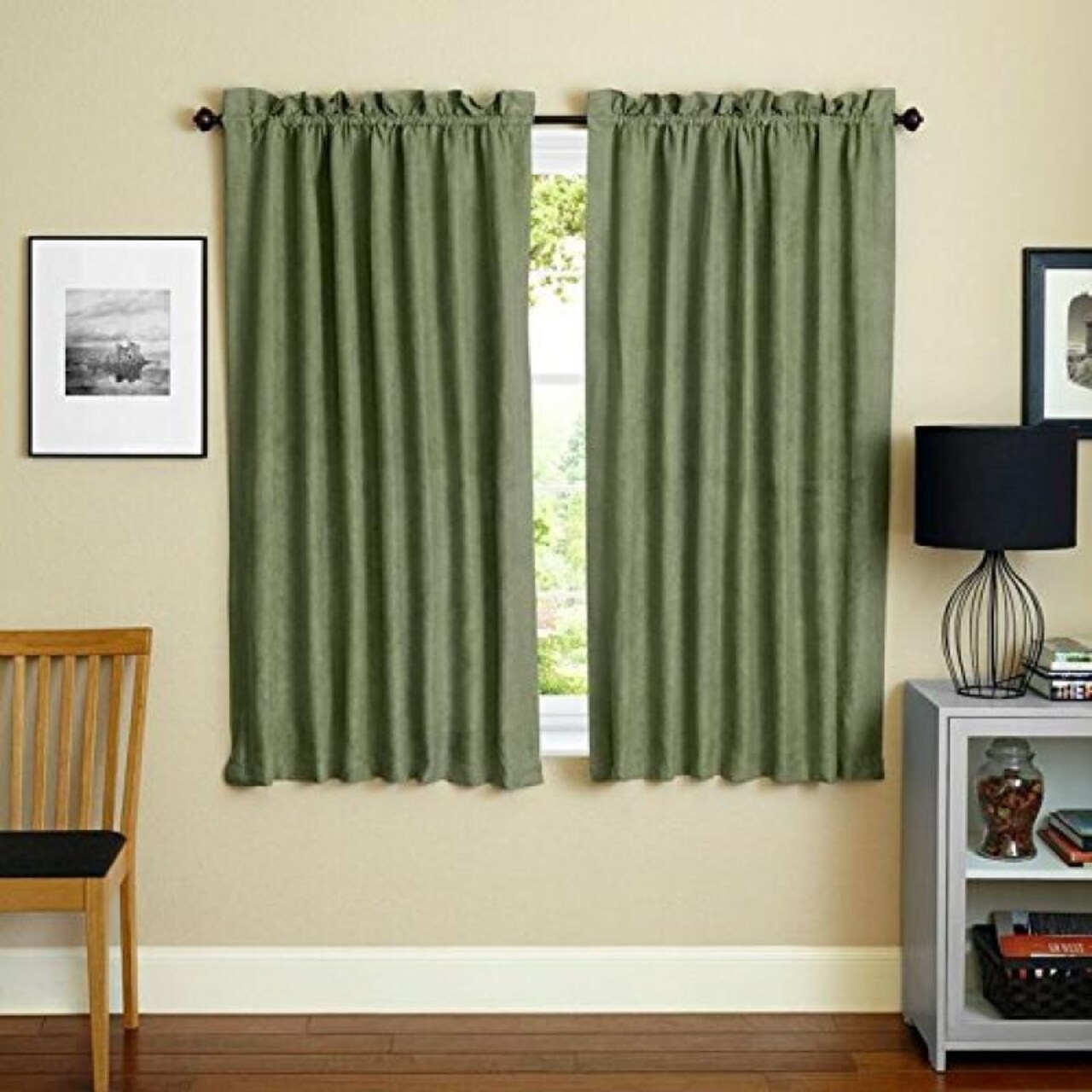 Blazing Needles 63-inch by 52-inch Microsuede Blackout Curtain Panels (Set of 2) - Sage